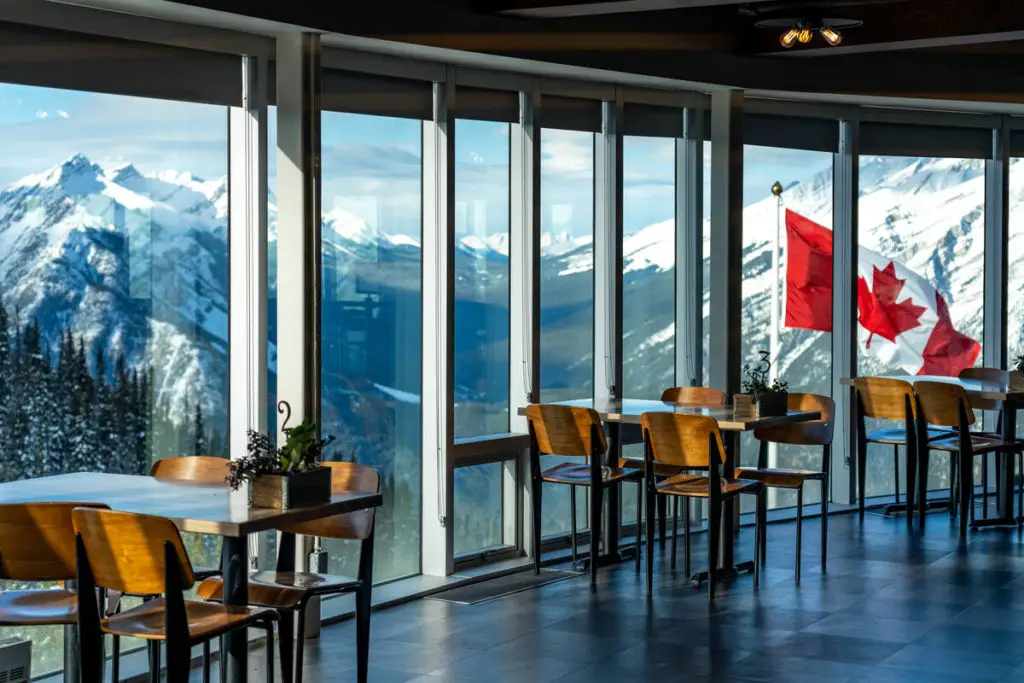 The interior of the Northern Lights Alpine Kitchen at the Sulphur Mountain upper terminal building